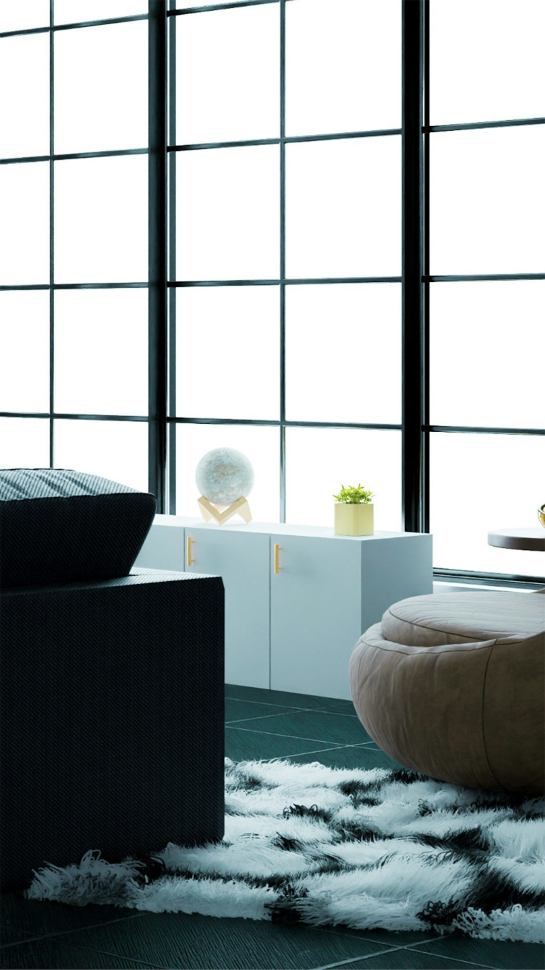 Minimalist luxury apartment interior representing professionally managed UAE property